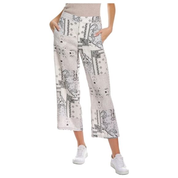 Johnny Was Biya JWLA 3J Workshop Ashton Bandanna Effortless Linen Pants Medium